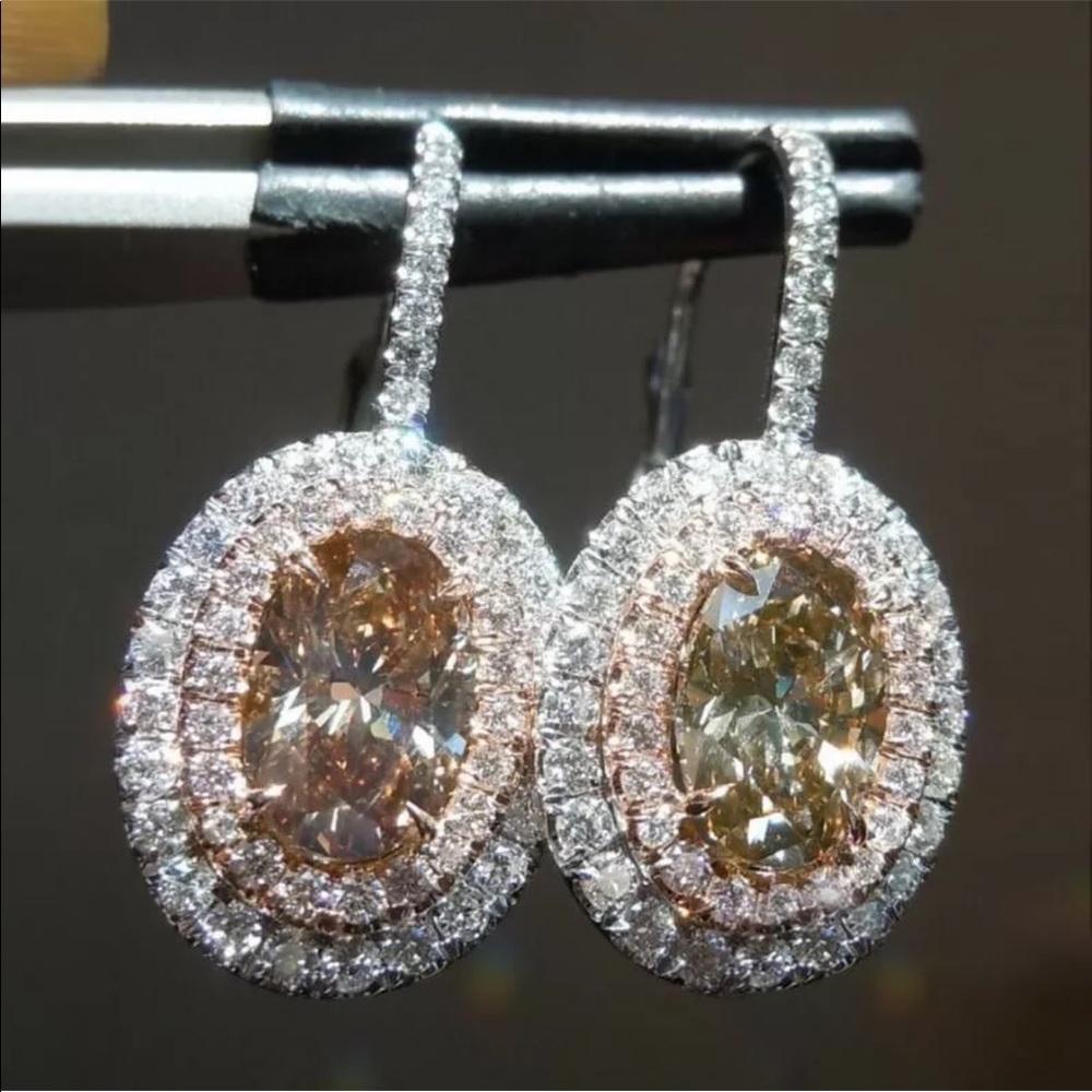 New Gorgeous Drop Earrings 925 Silver Citr… - Picture 2 of 5